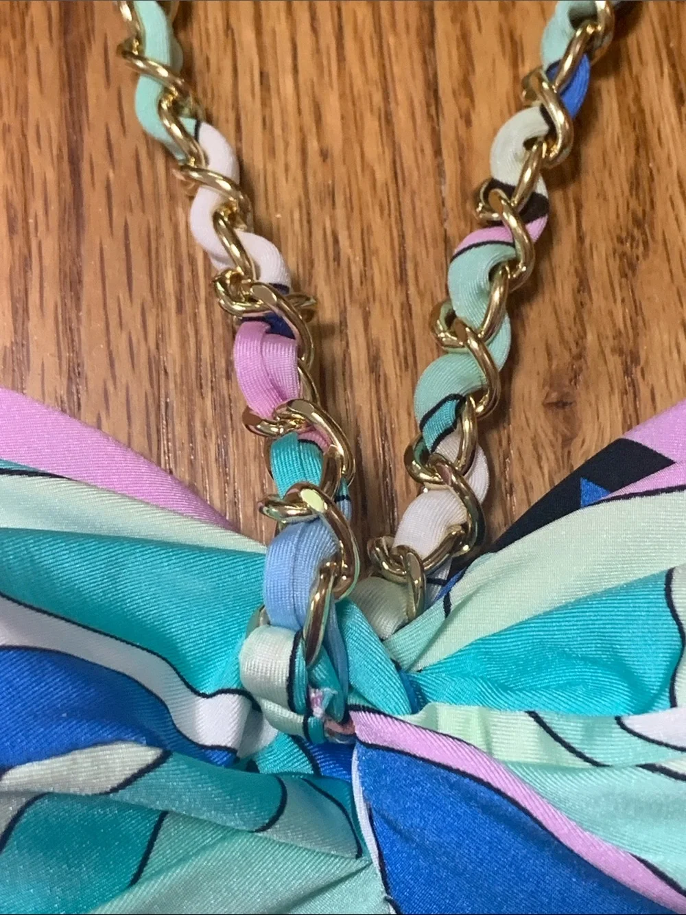 Sunshine 79 swimsuit - studio swirl strapless bandeau bikini set w chain strap